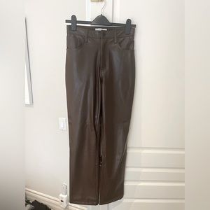 Abercrombie vegan leather straight leg